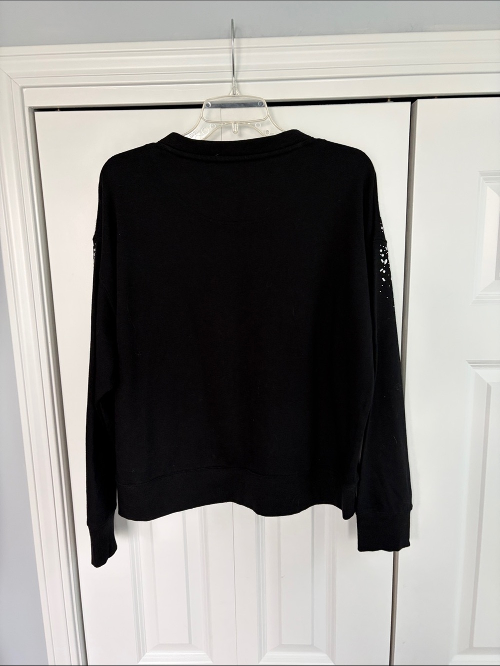 Karl Lagerfeld Black Crystal-Embellished Crewneck Sweatshirt. - Picture 5 of 5